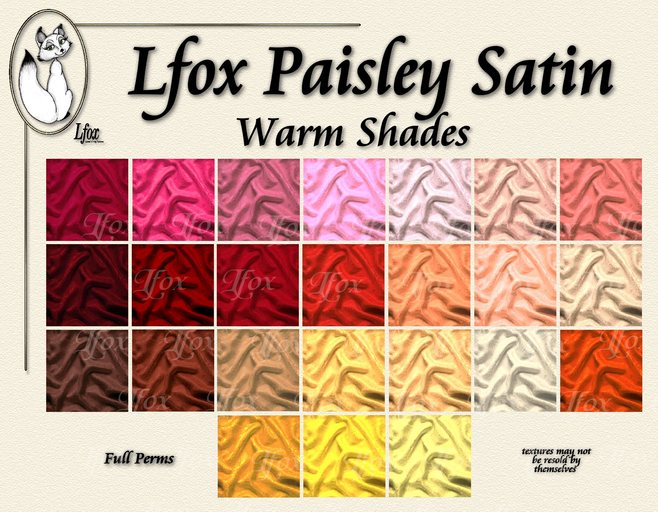 lfox Paisley Satin Mega Pack - Warm Shades