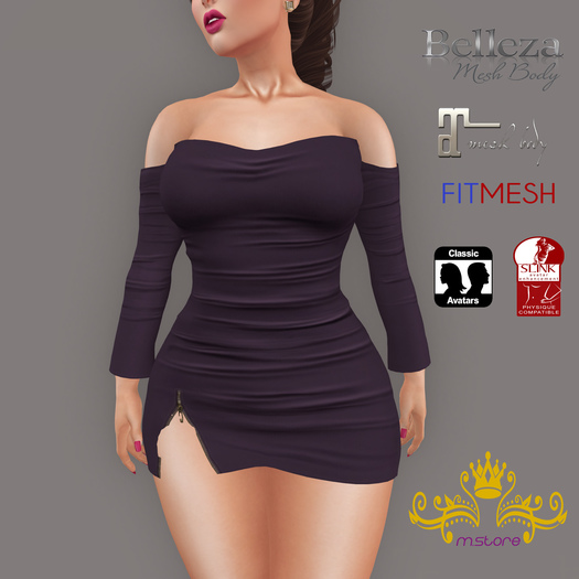 {M.S} Bianca Mini Dress Dove :: Mesh ::