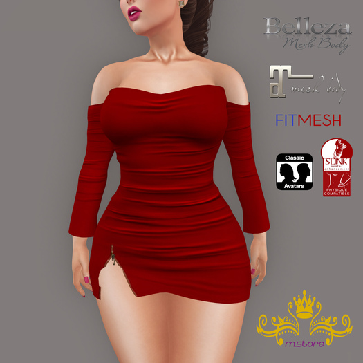 {M.S} Bianca Mini Dress Red :: Mesh ::