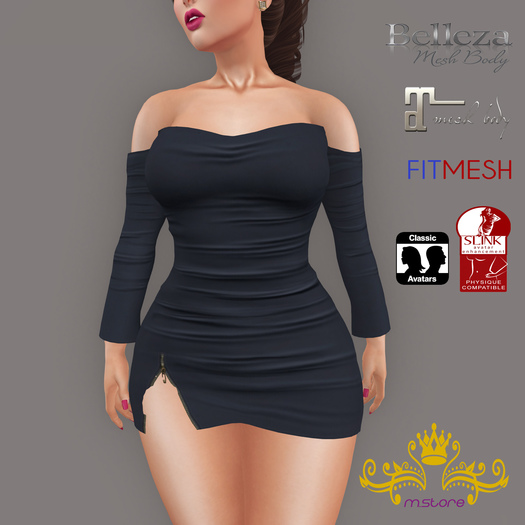 {M.S} Bianca Mini Dress Stone :: Mesh ::