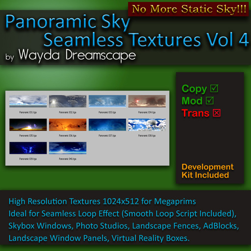 WD Panoramic sky seamless textures Vol4 PE