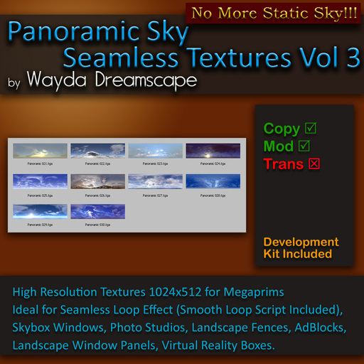 WD Panoramic sky seamless textures Vol3 PE