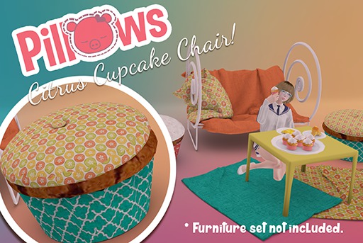 Citrus Cupcake Chair ~Pillows~