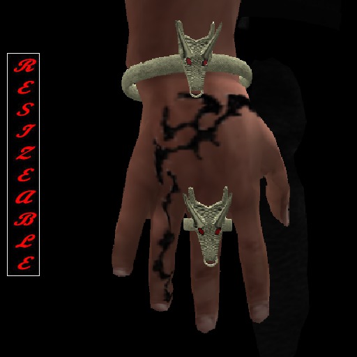 GOLD DRAGON BRACELET & RING  M (resize)