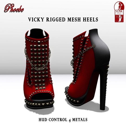 *P* Vicky MESH Heels ~Red~ (Slink High)