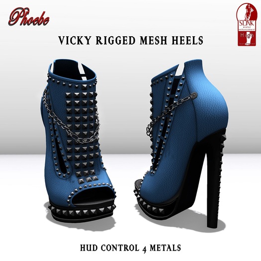 *P* Vicky MESH Heels ~Blue~ (Slink High)
