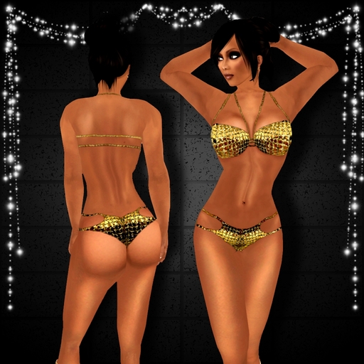 Bikini **gold glitter**