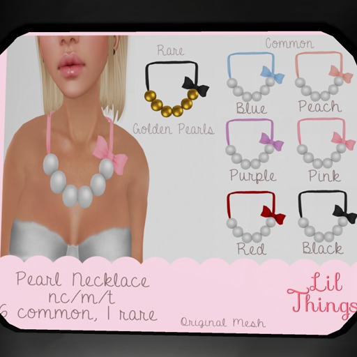 .:Lil Things:. Pearl necklace - Black/gold - RARE
