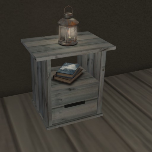 1 prim mesh grey slats bedside table