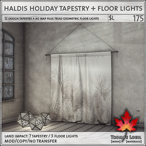 Trompe Loeil - Haldis Holiday Tapestry + Floor Lights [mesh]