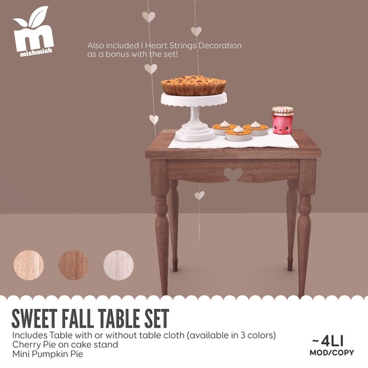 MishMish - Sweet Fall Table Set - Light Wood [Boxed]
