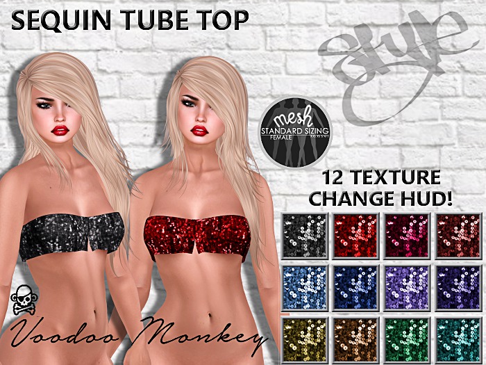 Mesh Sequin Tube Top ::VoodooMonkey::