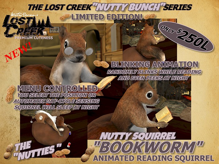 Lost creek Nutty SQUIRRELS "Bookworm" LTD Edition