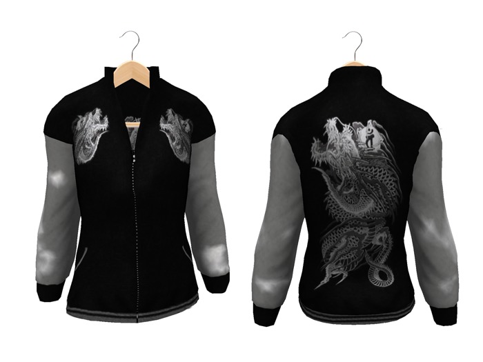 =Wing K= Dragon jacket Black&white