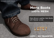 UMD Mens Oak Brown Boots (BOXED)