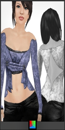 (PixelDolls) Empire top . Blue