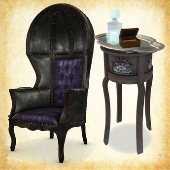 Second Life Marketplace - [noctis] Farnsworth Manor Butler's Chair.plum ...