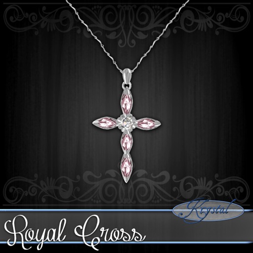 :::Krystal::: Royal Cross - Necklace - Platinum (Rose)