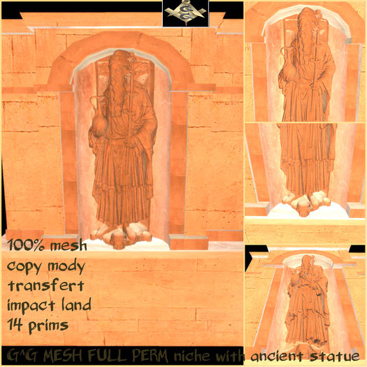 G^G MESH FULL PERM niche with ancient statue