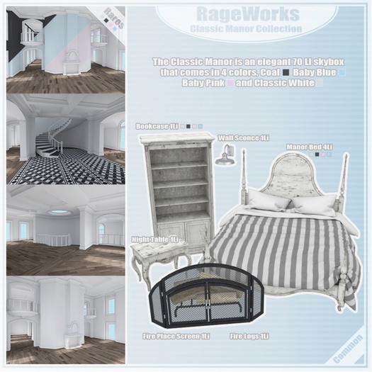 Classic Manor Bookcase - Coal - (RageWorks)