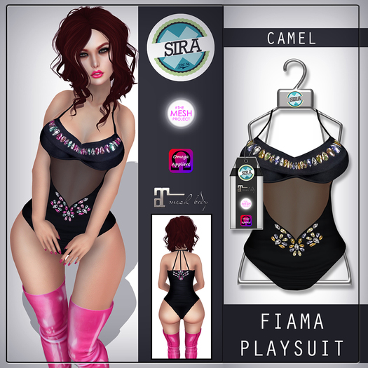SIRA - [Mesh Body] Fiama Playsuit - Camel