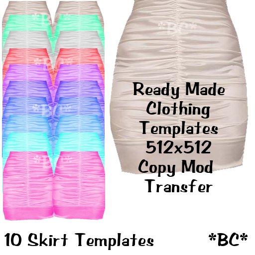10 skirt templates pastels