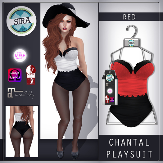 SIRA - [Mesh Body] Chantal Bodysuit - Black/Red