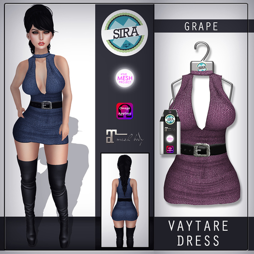 SIRA - [Mesh Body] Vaytare Dress - Grape