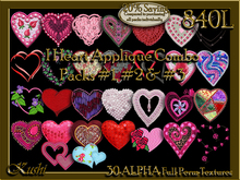 I Heart Applique Combo Embellishment or Trim Textures Full Perms 