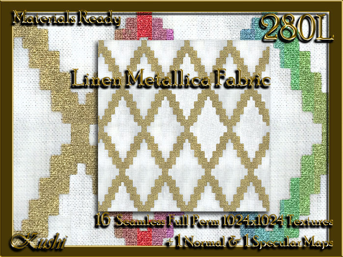 Linen Metallica Fabric Seamless Textures Materials Ready Full Perms 1024x1024