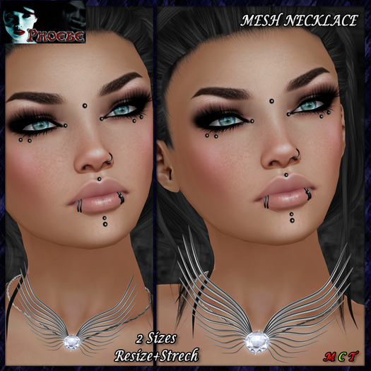 *P* MESH Angel Necklaces ~Silver~