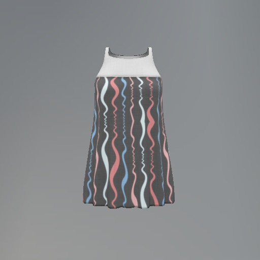 White Streamers Fitmesh Dress