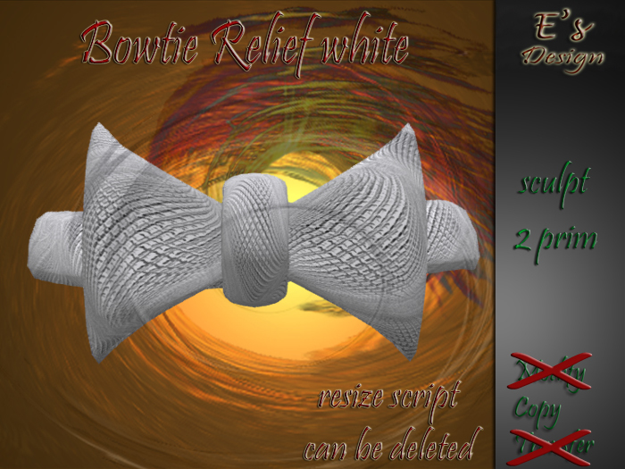 E's Bowtie, relief white