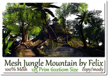 Mesh Jungle Mountain 125 Prim 60x60m Size copy-mody