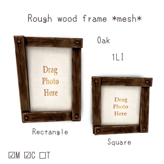 [M*G*S] Rough Wood Frame *Oak* set