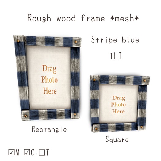 [M*G*S] Rough Wood Frame *Stripe blue* set
