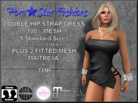 Second Life Marketplace - Porn*Star Fashions BLACK MESH Double Hip