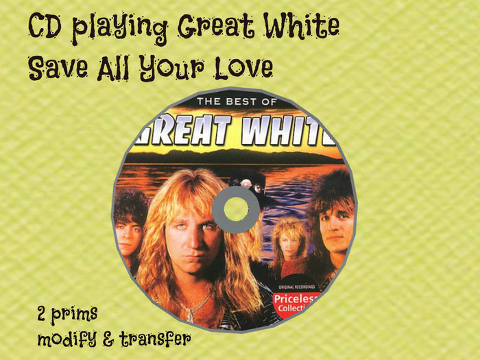 CD playing Save All Your Love