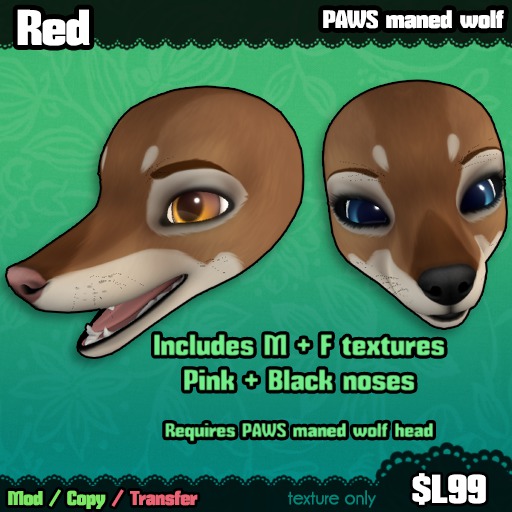 Ferine : Red - PAWS head