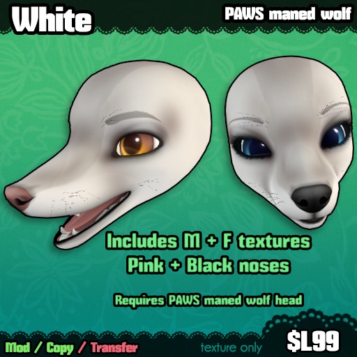 Ferine : White - PAWS head