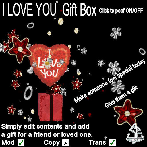 red I LOVE YOU gift box (BOXED)