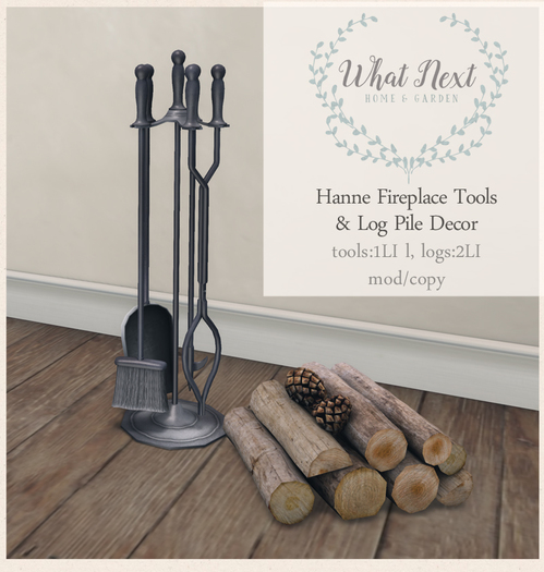 {what next} Hanne Fireplace Tools & Log Pile (boxed)