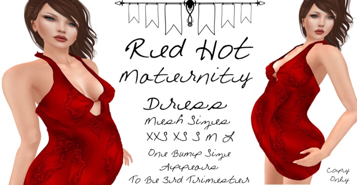 ~TCR~ Maternity~ Red Hot Maternity Dress