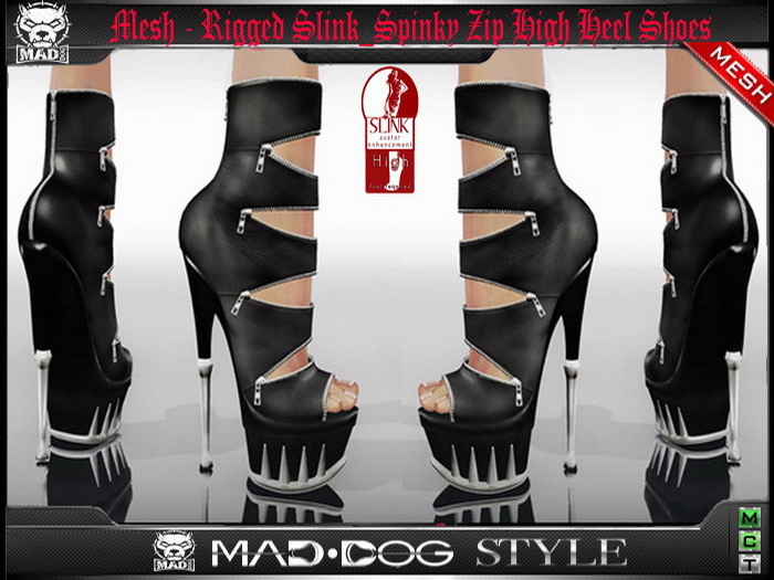 [Mesh ] Rigged Slink Spinky Zip High Heel Shoes 