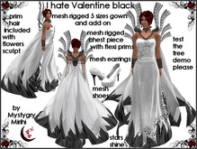 I hate Valentine mesh gown white black with prims hair , ideal for formal occasion