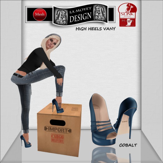 ~LM~Mesh High Heels Vany - Cobalt