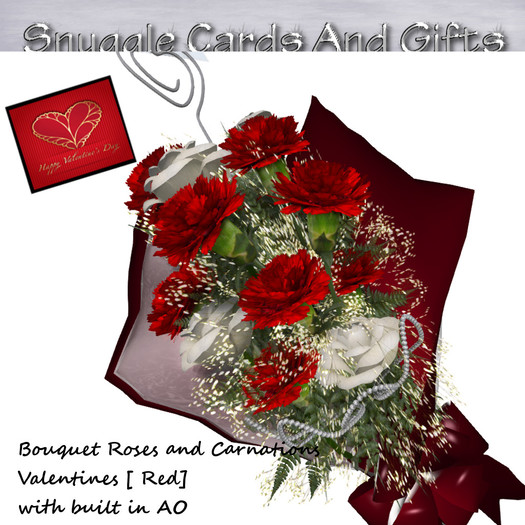 Bouquet Roses and Carnations Valentines [ Reds] *Promo Price*