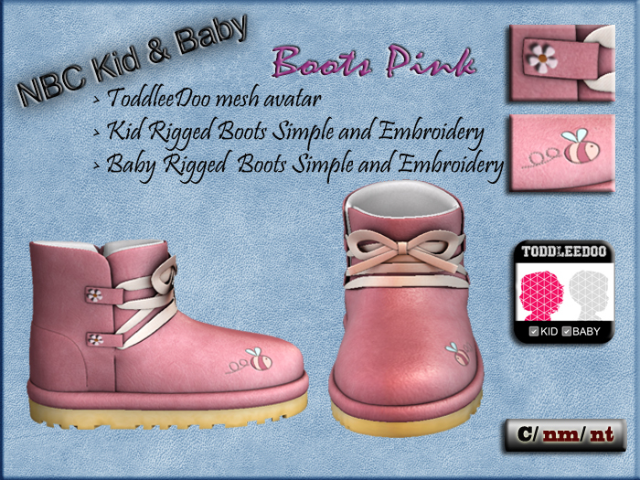 NBC Kid & Baby (MESH) ToddleeDoo: Boots Pink
