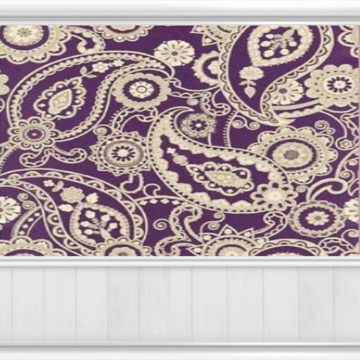 Purple & Gold Print Wallpaper