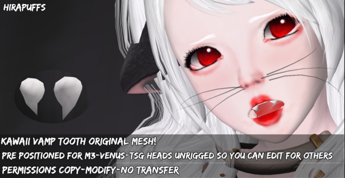 Kawaii Vamp Tooth original mesh!  M3/Venus/TSG